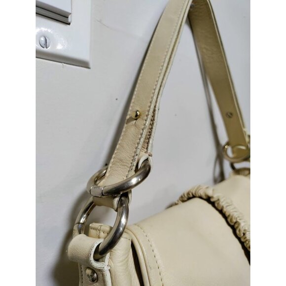 Armani Emporio VINTAGE Leather Adjustable Strap Shoulder Hand Bag White One Size - Picture 5 of 15